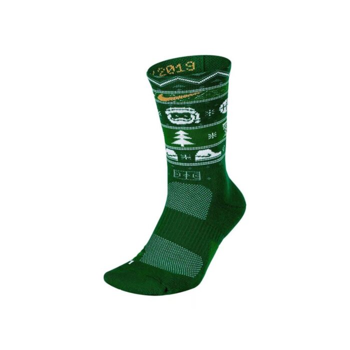 Men’s Elite Basketball Crew Sock Christmas Green
